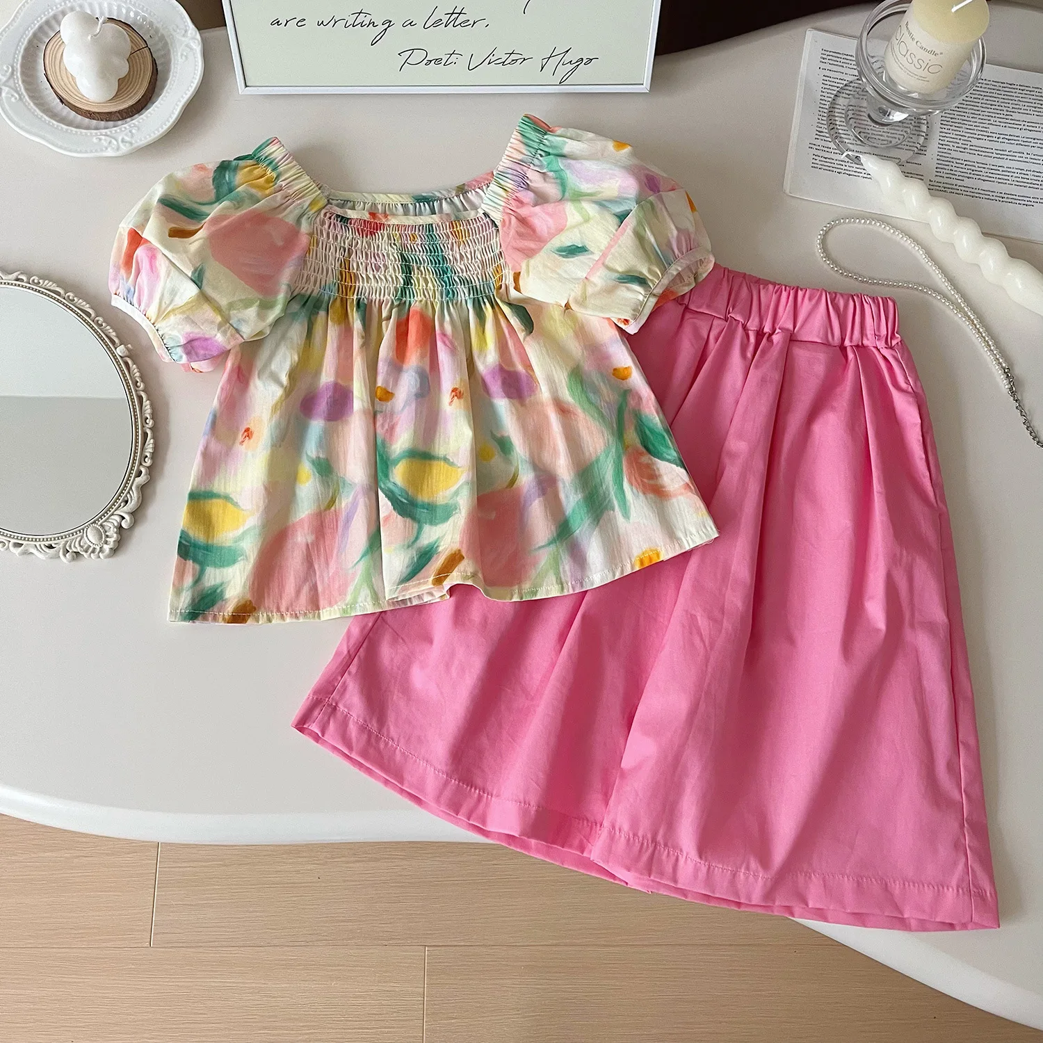 

Girls Clothes Sets Summer 2024 Children Princess Dress Tops Shorts 2pcs Party Cute Suit For Baby Tracksuits Kids Costume Outfits