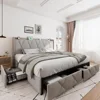 King Bed Frame with 4 Storage Drawers with Charging Station, Modern Wingback Storage Headboard, Platform Bed Frame 1
