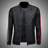 Light Luxury High-Grade Jacquard Jacket Men's Versatile Handsome Stripes Outwear Spring Autumn Male Large Size Slim Fit Outcoat 1