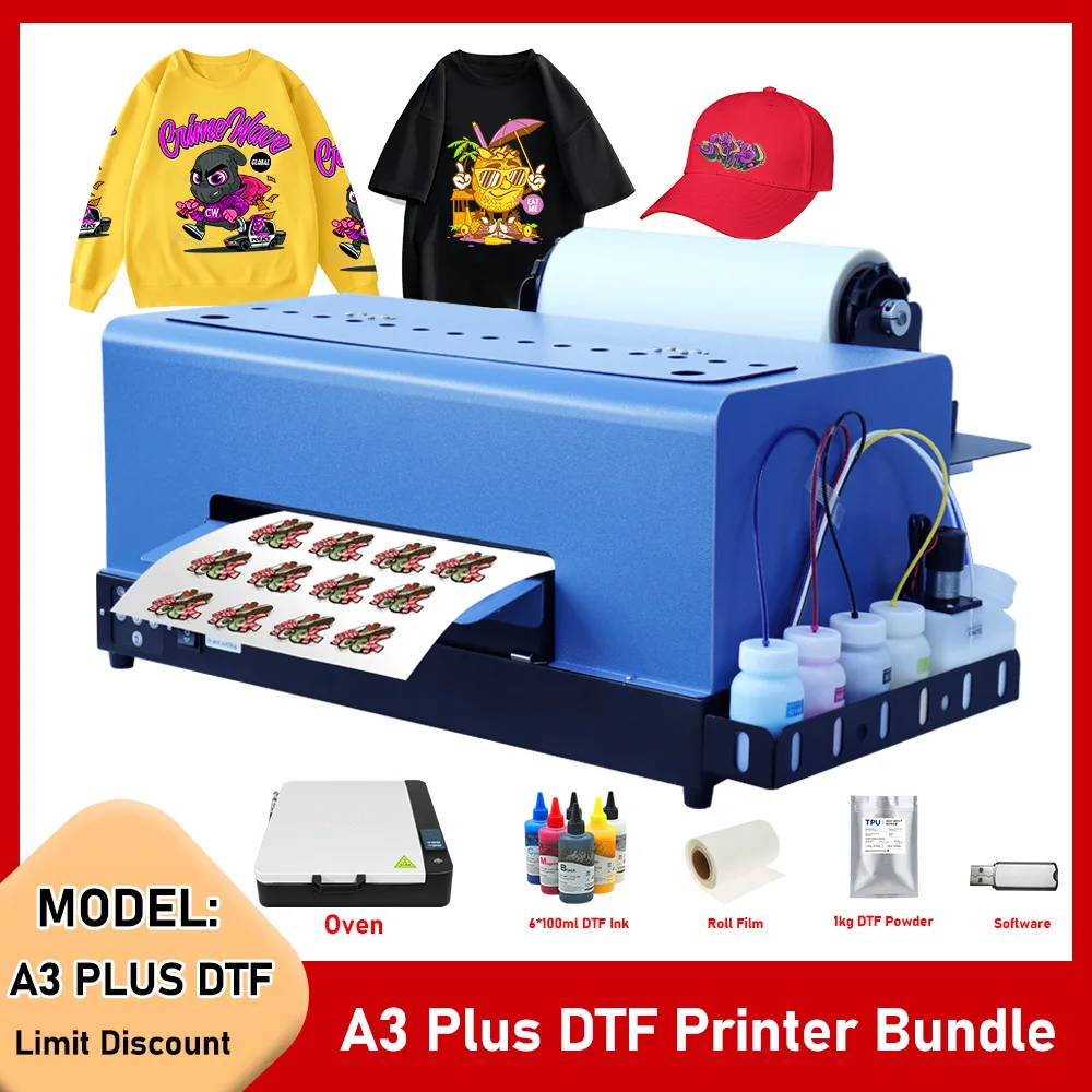 Imprimante A3 DTF avec Chargeur de Rouleau, imprimante de t-Shirts