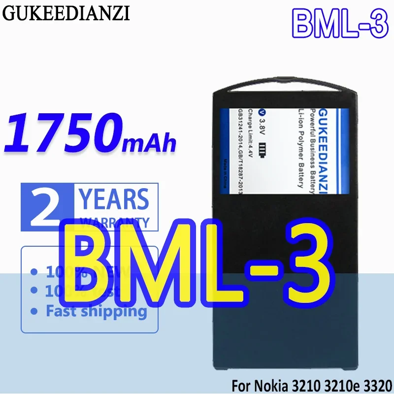 Batteria Gukeedianzi Ad Alta Capacità Bml-3 Bml3 1750Mah Per Nokia 3210 3210E 3320