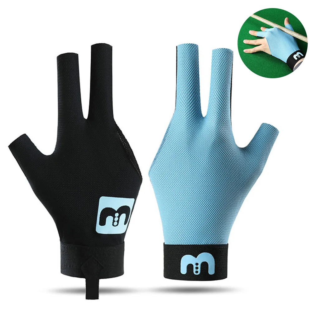 1Pc Billiards Glove Left Hand Three Finger Snooker Billiard Glove Non Slip Elasticity Billiard Training Gloves Accessories