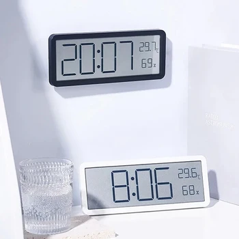 LCD Screen Digital Wall Clock Temperature Humidity Display
