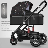 Poussette de Luxe Légère 2 en 1 pour Bébé, Voiture Portable, Haute, Réversible, Couleur Or, Landau de Voyage 6