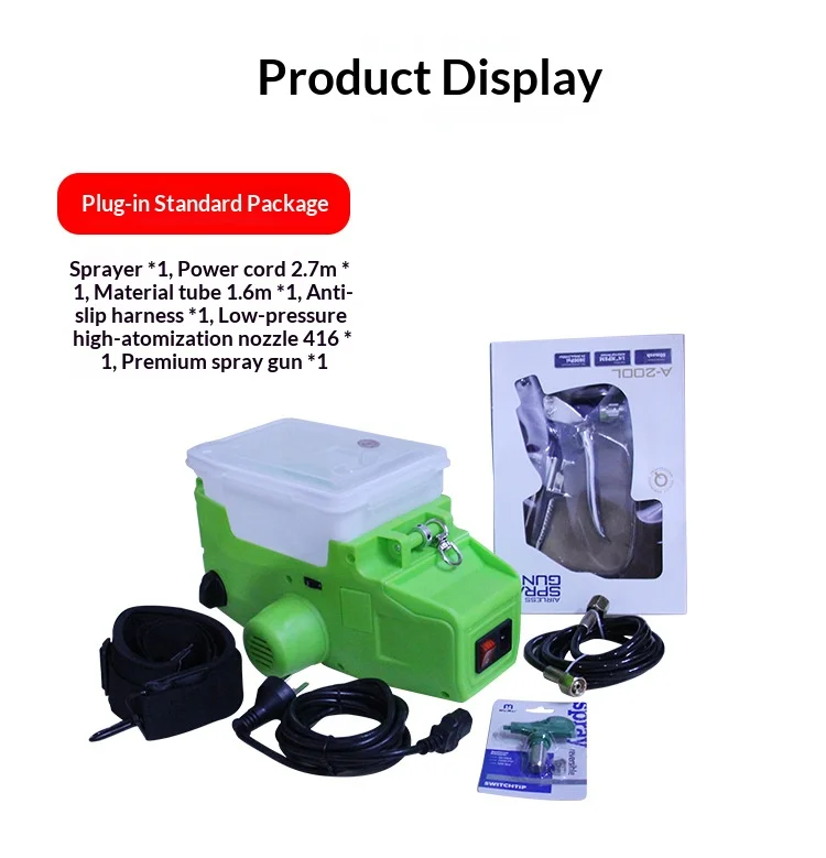 JH 500W Backpack Airless Paint Sprayer 15Mpa High Pressure & 6-Speed Control 1.4