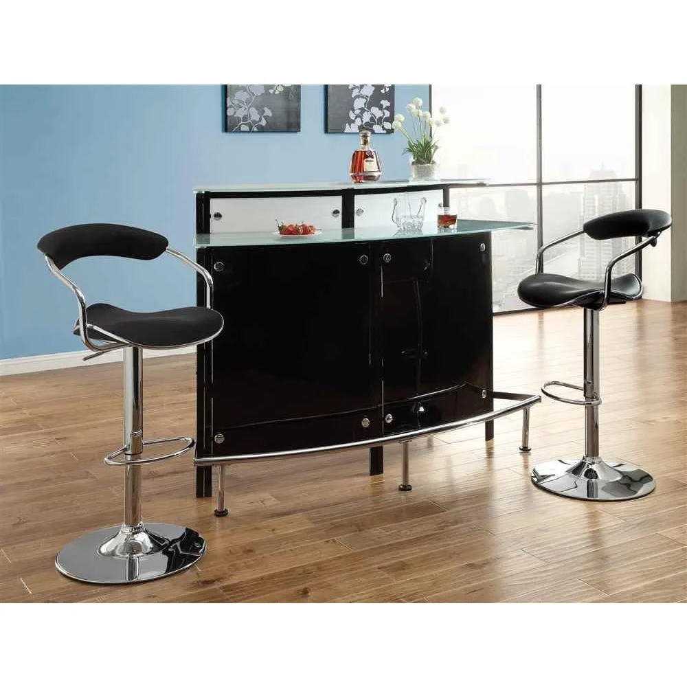 Keystone Glass Top Bar Unit Black