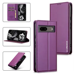 Enhanced Magnetic Flip Leather Wallet Phone Case with Card Holder and Back Cover - Google Pixel 9Pro XL (Purple)