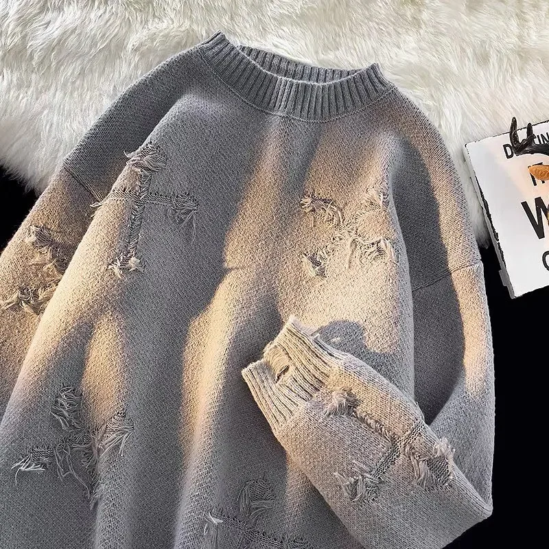 

Свитер Y2K женский оверсайз в стиле Харадзюку, трикотажный пуловер с бахромой и вышивкой, винтажный Топ в стиле хип-хоп, уличная одежда