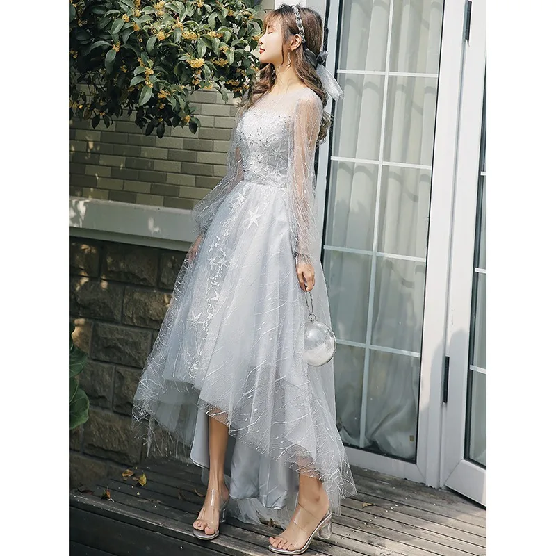 

Little Dress Dress 2023 Grey Bridesmaid Dress Haute Couture Banquet Party Evening Dress