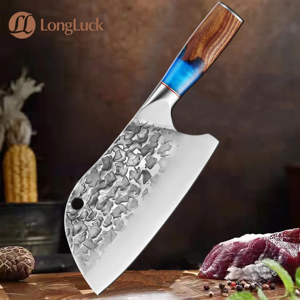 

High-Carbon Steel Chinese Chef Knife Hand-Forged Sharp Chopping Butcher Slaughter Meat Cleaver Fish Vegetable Kitchen Knives