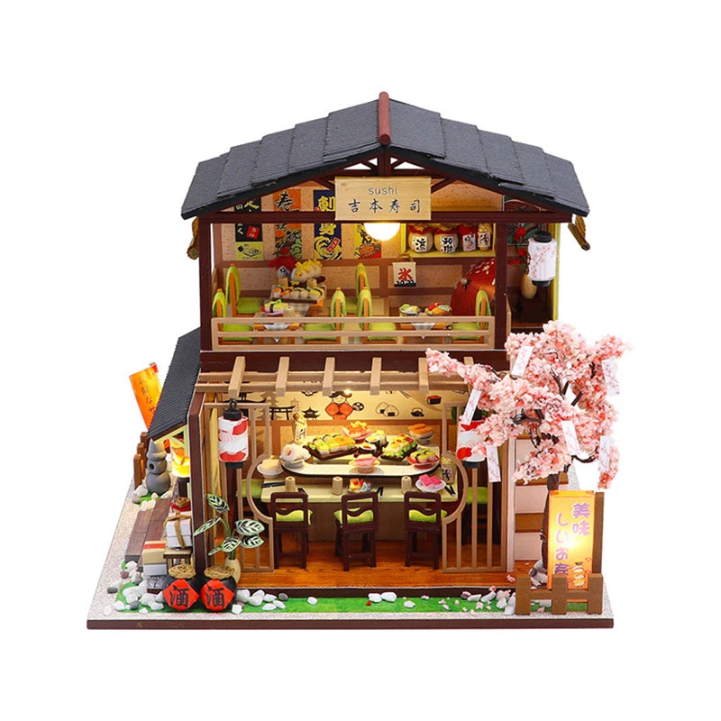 Mô Hình Nhà Gỗ DIY Nhà Búp Bê Bằng Gỗ Nhật Bản Phong Cách Thu Nhỏ