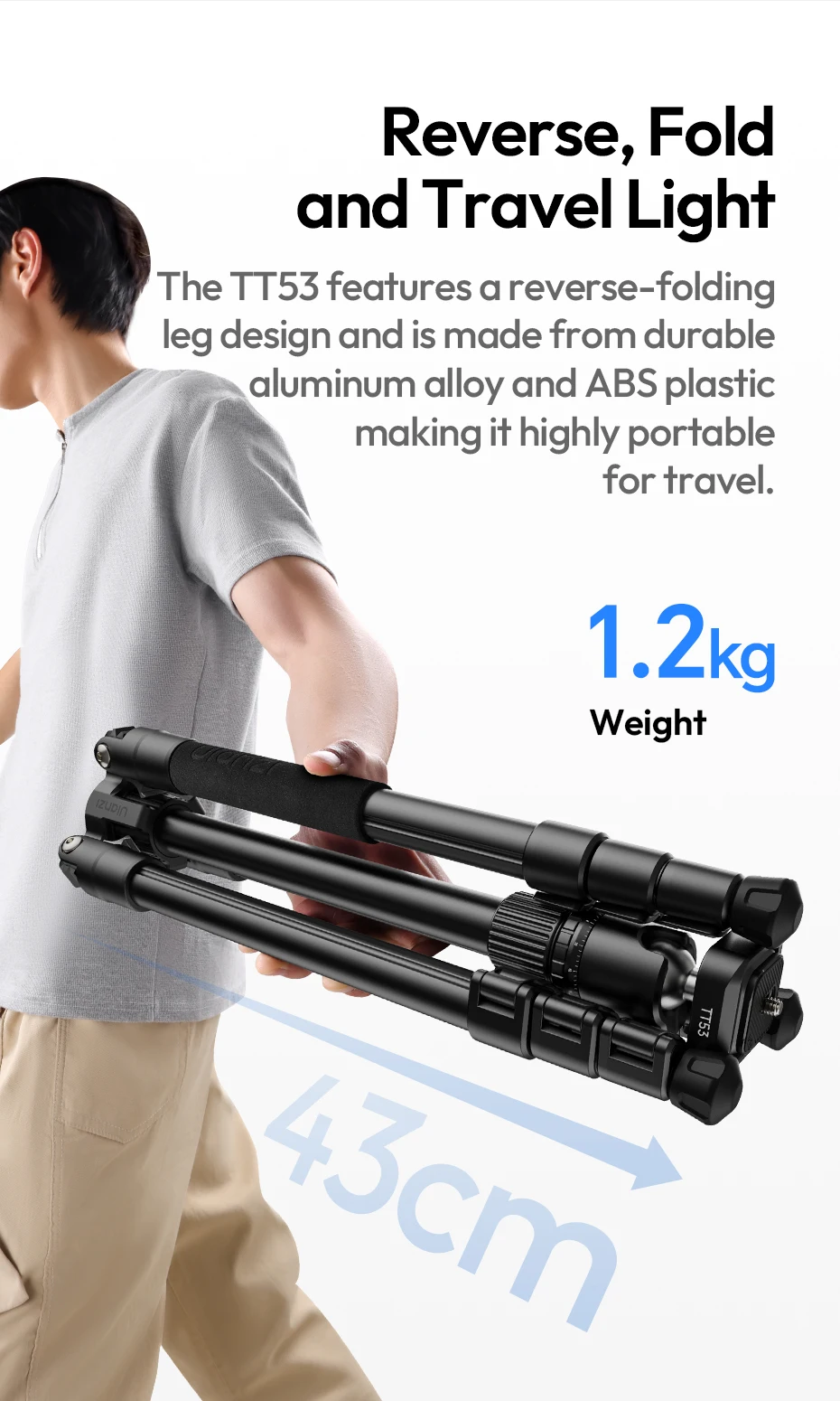 Traveler-Uka Tripod Portable Tripod Selfie Stick for DSLR Camera for Travel Phot