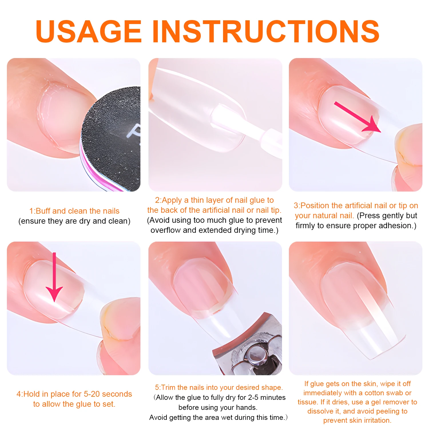 Super Strong Nail Glue For Press On False Nail Tips, Acrylic Fake Nails,Long-lasting Adhesion, Rhinestone Glue With Fast Drying 4