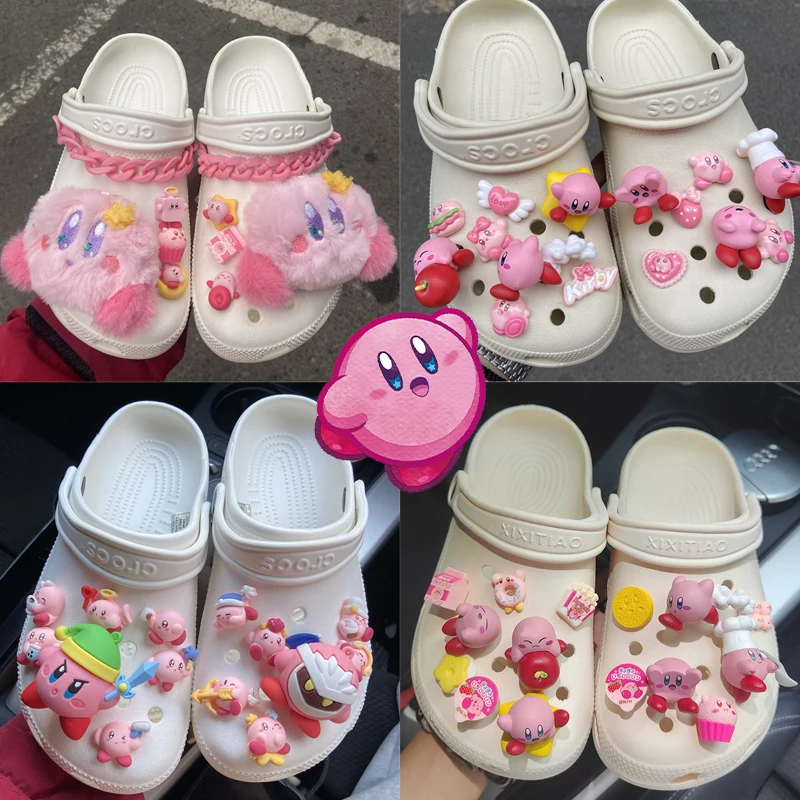 Kirby Shoe Flower Anime Kawaii Cute Summer Hole Shoes Sandali Sneaker Accessori Scarpe Fai Da Te Decorazioni Con Fibbia Regalo Vendite Calde