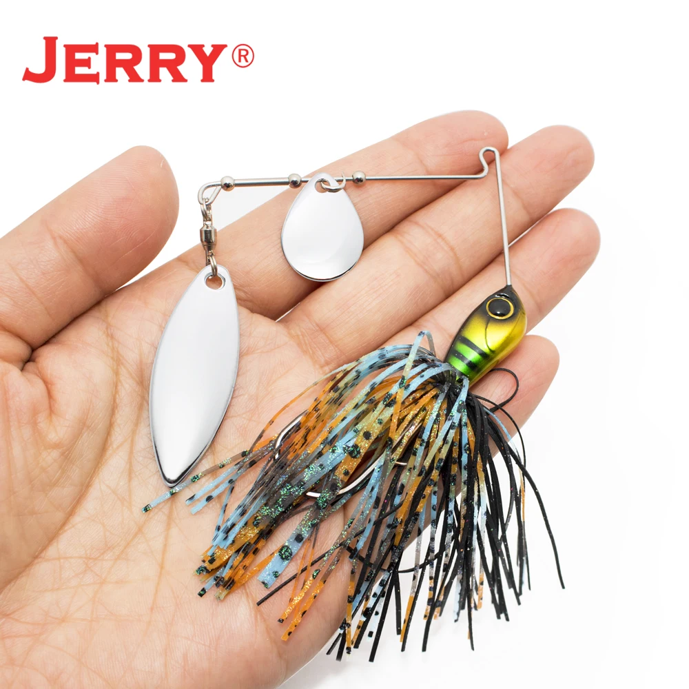 Jerry Double Blade Spinnerbait 1/4oz 3/8oz 1/2oz Willow Colorado Spinner Bait Silicone Skirt for Bass Fishing Lures