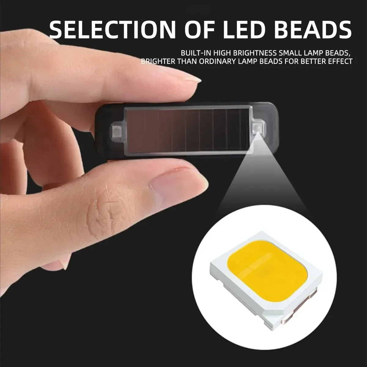 Strobe Light Solar Power Warning LED Flashlight Indicator for Car Motorcycles
