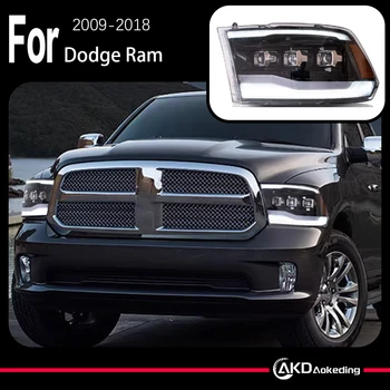 AKD Car Model for Dodge Ram Headlights 1500 2500 3500 2009-2018 LED Headlight DRL 3 Projector FACELIFT
