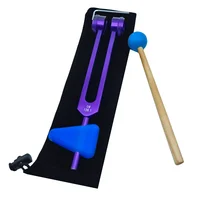 136.1 OM136.1 Aluminum Alloy Tuning Fork with Hammers for Healing Chakra, Sound Therapy, Reliever Stress,Purple 1