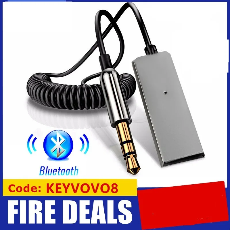 Bluetooth Aux Adapter Wireless Car Receiver Dongle USB to 3.5mm Jack