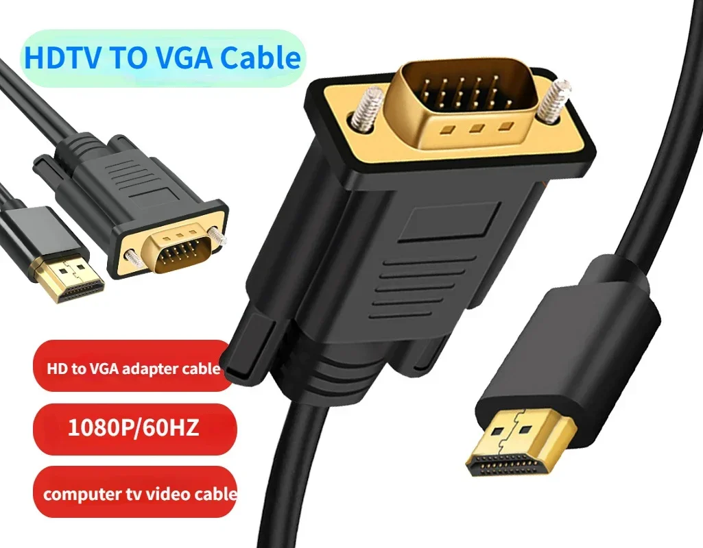 1080P 60 Гц HDMI совместимый кабель к VGA адаптер цифровой к