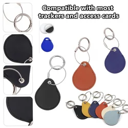 Leather Case for Airtag Accessories with Keychain, Full Surround Airtag Holder Sleeve to Protect and Cover Finder tag