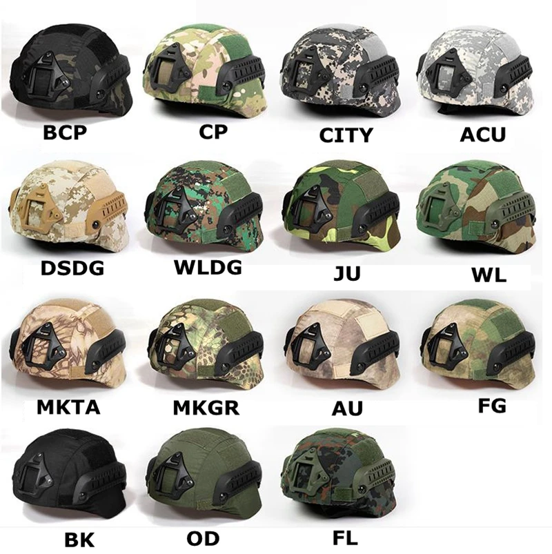 Capa de capacete tático de camuflagem, pano para capacete rápido Mich 2000, esportes ao ar livre, airsoft engrenagem, acessório