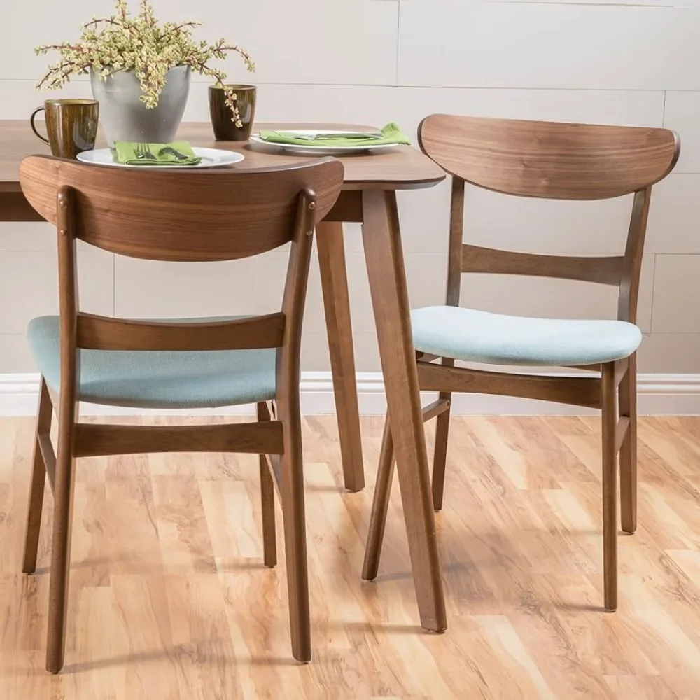 

Modern Dining Chairs 2-Pcs Set Kitchen Chair Mint / Walnut Finish Room Living Furniture Home