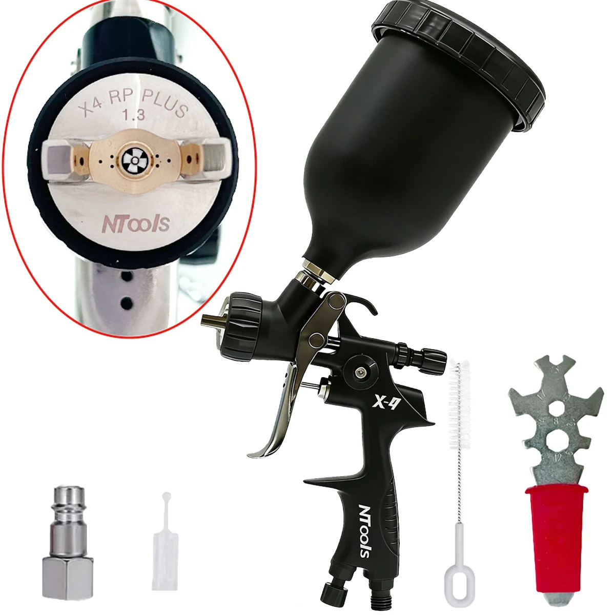 1.3MM Slit Nozzle Air Spray Gun V Shaped Plum Blossom Gap Nozzle Paint ...