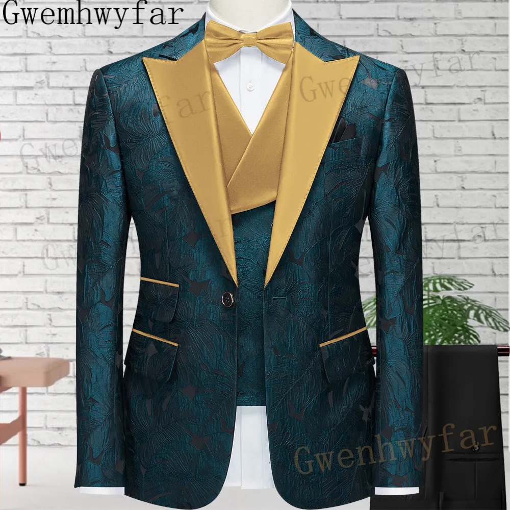 

Gwenhwyfar модная шпилька для мужчин облегающий пиджак 3 шт. жилет брюки мужской деловой блейзер для официальной свадебной вечеринки для жениха