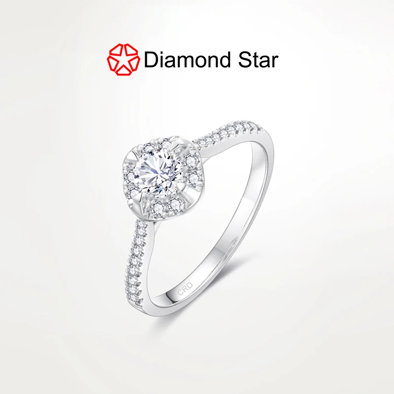 

18k White Gold Diamond Rings Customized jewelry GIA IGI Certificated Lab Grown Diamond Rings Engagement Wedding Rings for Women