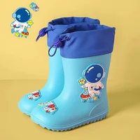 Children's Rubber Rain Boots Anti-Slip Lightweight Midscale Slip-On Shoes Soft Bottom Baby Rain Boots Boys Girls Footwear