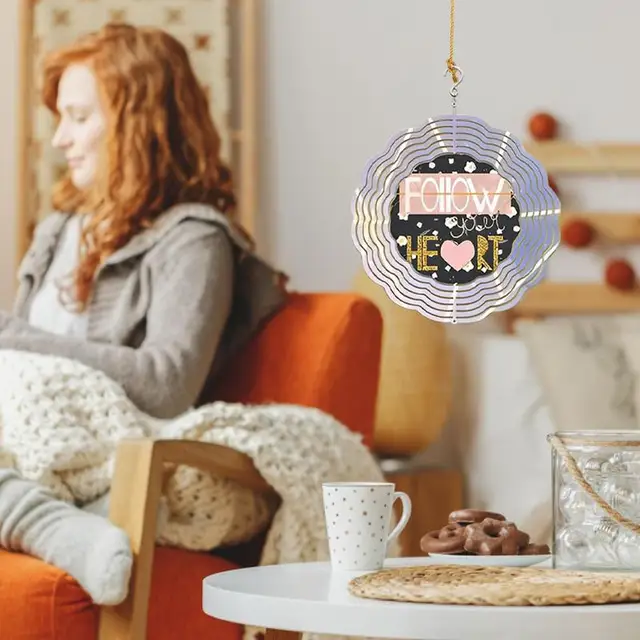 Üres Szublimációs Szél Fonógépek Kétoldalas Alumínium 3D Szélcsengő Felfüggesztés - Image 5