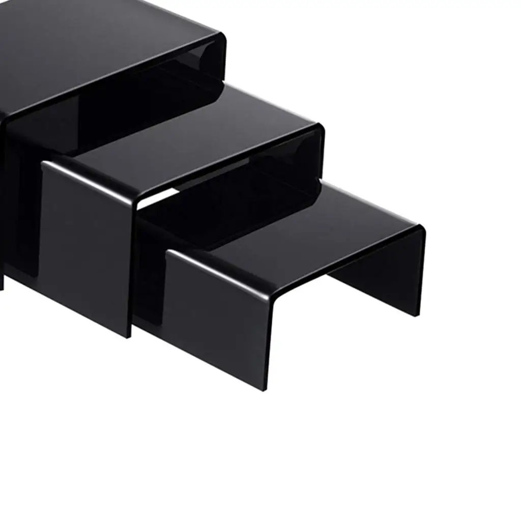 Riser for Counters, Different U-Shaped Displays Set of 3 Black Acrylic 5