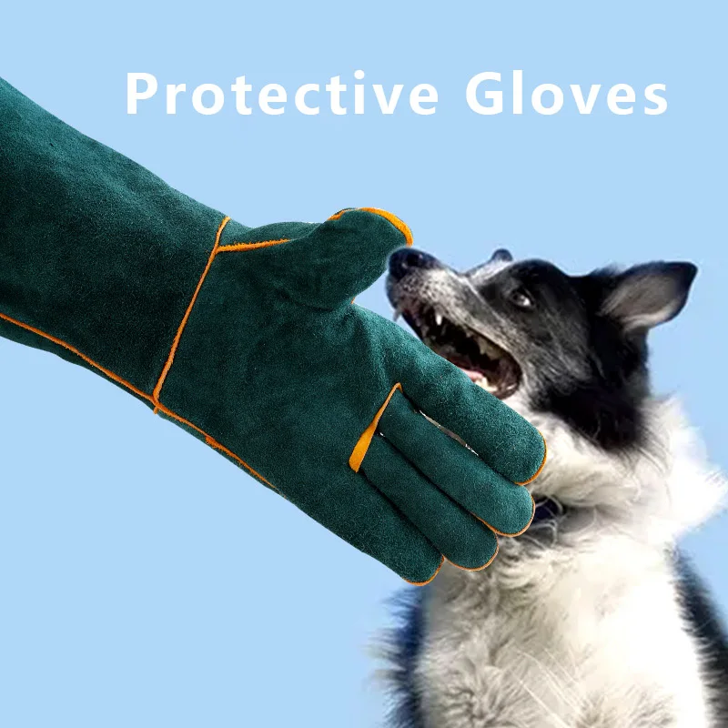Anti-bite Thick Leather Safety Glove For Animal Pet training