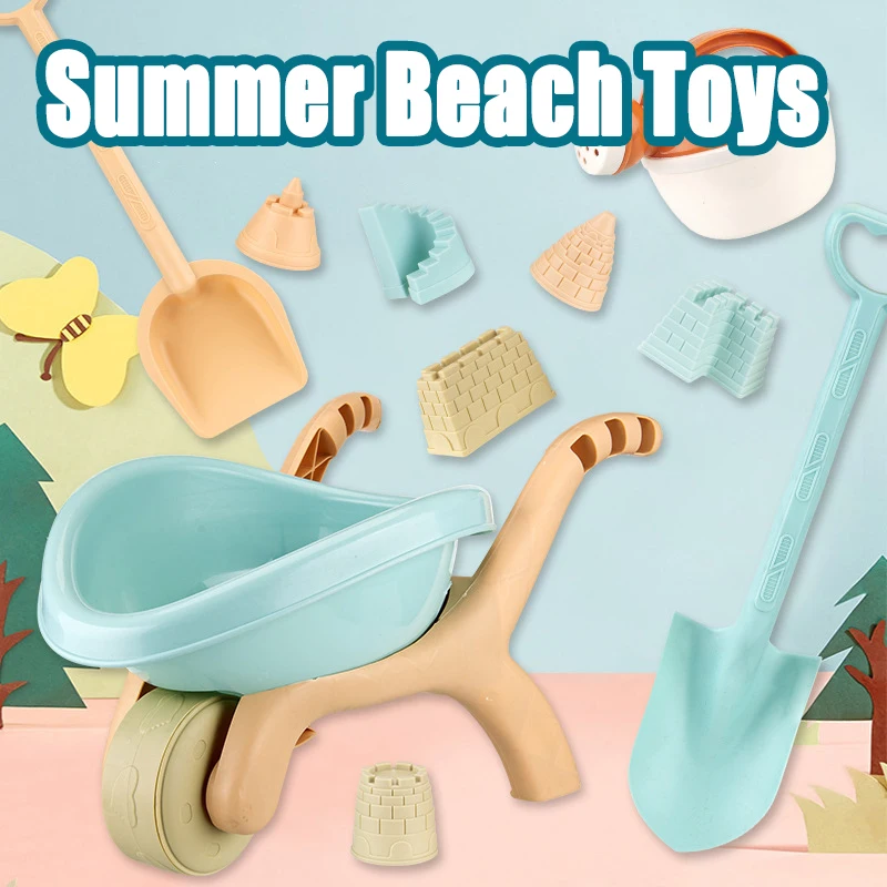 Children Beach Toys For Sand Digging Cart Toy For Beach Molds Toy Summer Outdoor Sand Play Water Shovel Beach Sand Toys For Kids 2