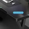 Home Office Gaming Desk with K-shaped Steel Legs, Laptop Computer Desk with Cable Management Hole, Study Room Corner Table 5