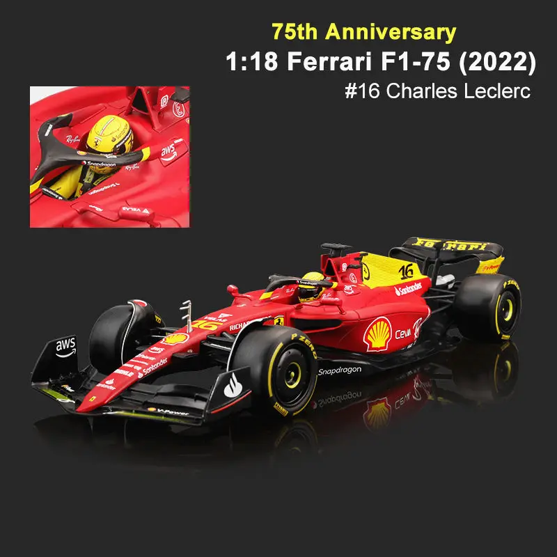 Bburago F1 2022 Scale 1:18 Car Model Ferrari Mercedes Red Bull Racing Replica Kids Room Decor Xmas Gift Toys for Boy Girl Friend bburago f1 red bull racing rb18 2022 1 11 1 43 scale alloy luxury vehicle diecast cars model toy collection christmas gift