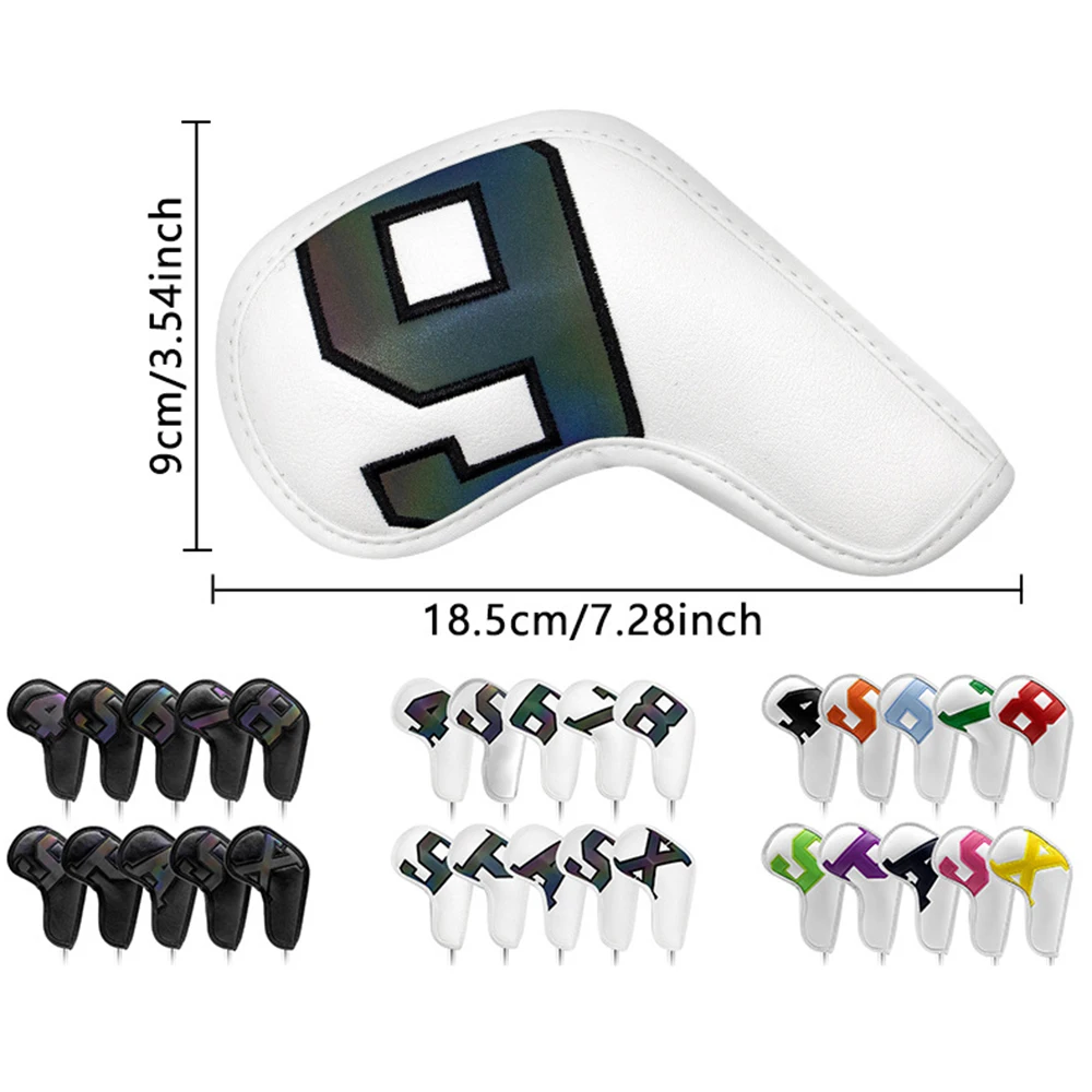 

10 шт. металлический чехол, чехол для гольф-клуба, аксессуары для гольфа, защитный чехол из искусственной кожи для гольф-клуба, товары для гольфа, Подарочный чехол для головы