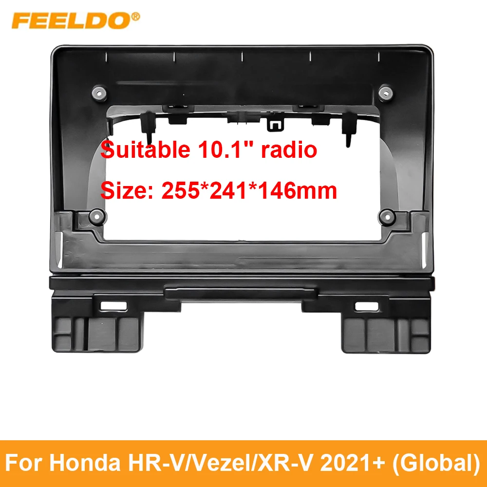 

FEELDO Car Audio 10.1" Big Screen Dash Fascia Panel Frame Kit Adapter For Honda HR-V/Vezel/XR-V 2021+ (Global) Radio Dash Frame