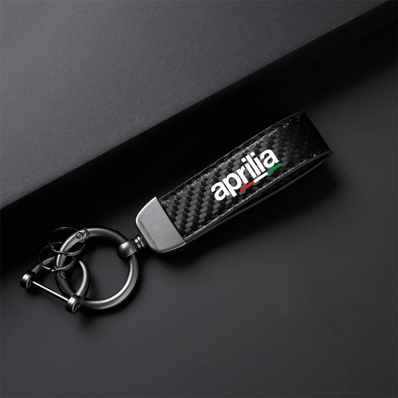 오토바이 탄소 섬유 가죽 키체인 말굽 버클 쥬얼리, Aprilia RSV4 RS660 Tuono 660 RSV1000/R Caponord 1200