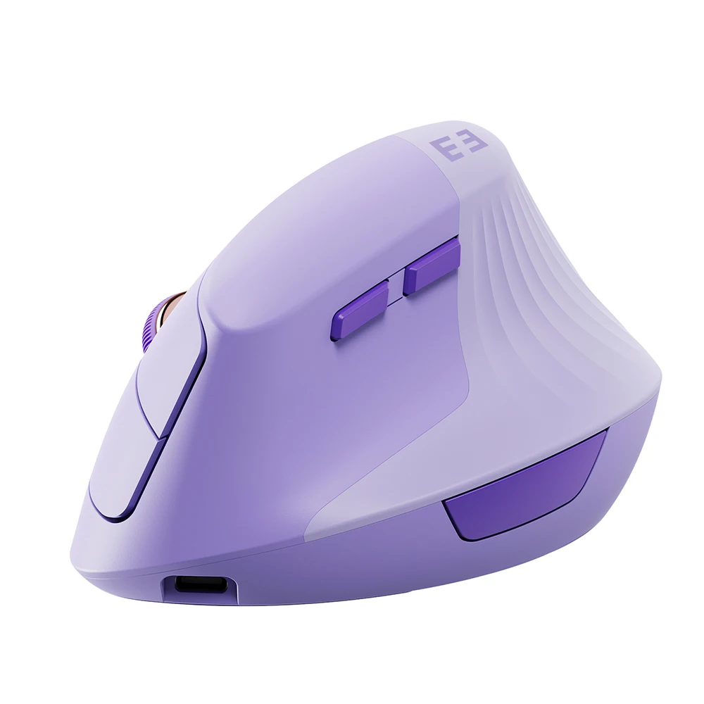 Mouse Vertical sem Fio Recarregável Silencioso Ergo 57 ° Tilt Ergonômico Computador pc Office Mac Android Windows Mãos Pequenas