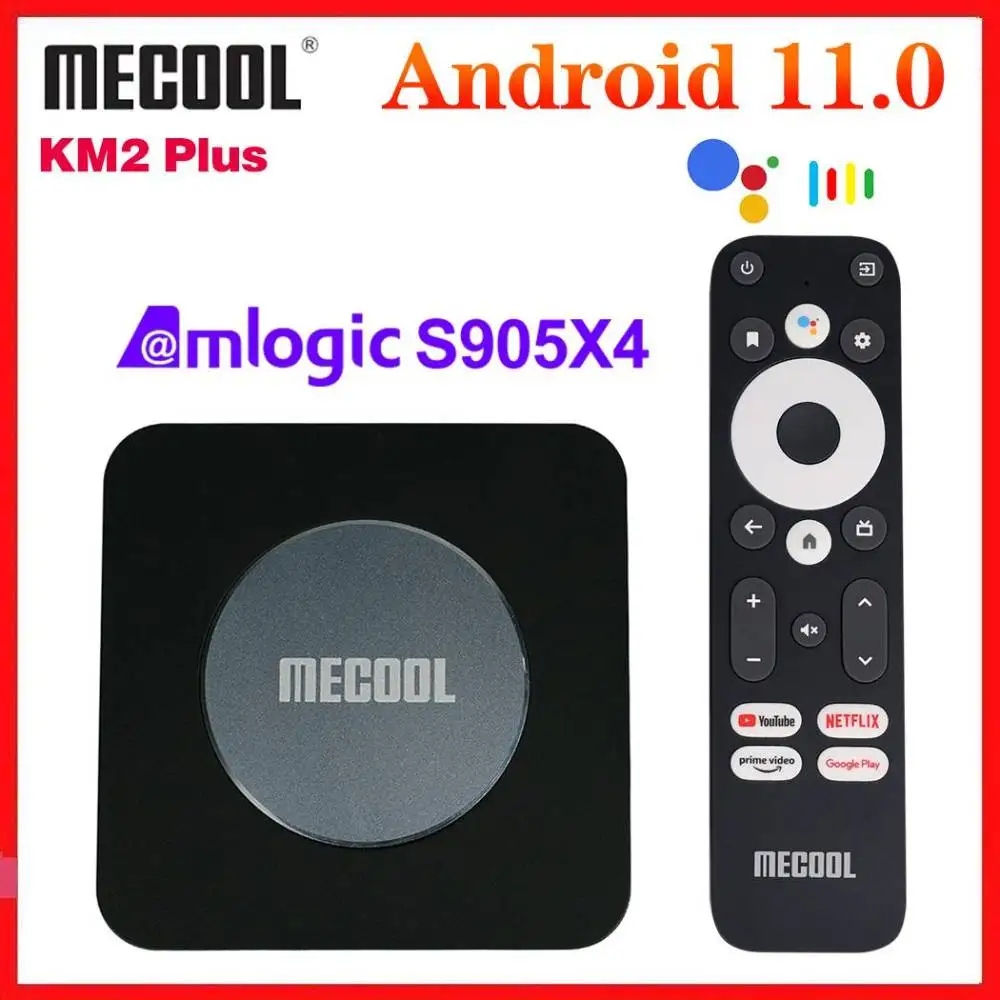 

Mecool KM2 Plus 4K ATV Box Amlogic S905X4 Сертифицированный Google Netflix Android 11 ТВ-бокс Обновление от KM2 медиаплеер USB3.0 BT5.0