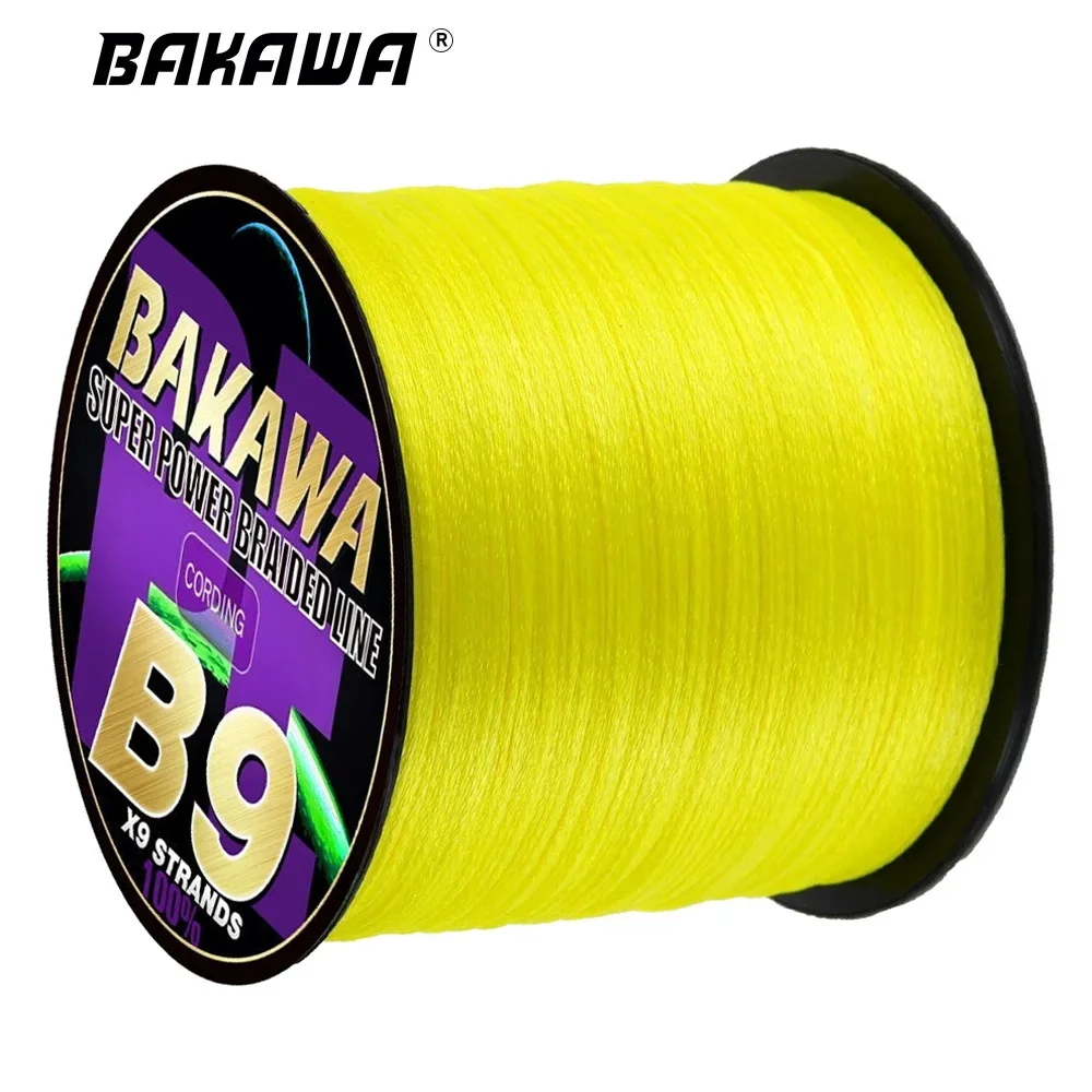 BAKAWA 9 Weaves Multifilament Fishing Line 1000M 300M 500M 9 Strands Braided PE Wire 22-100LB Super Strong Seawater Smooth Pesca