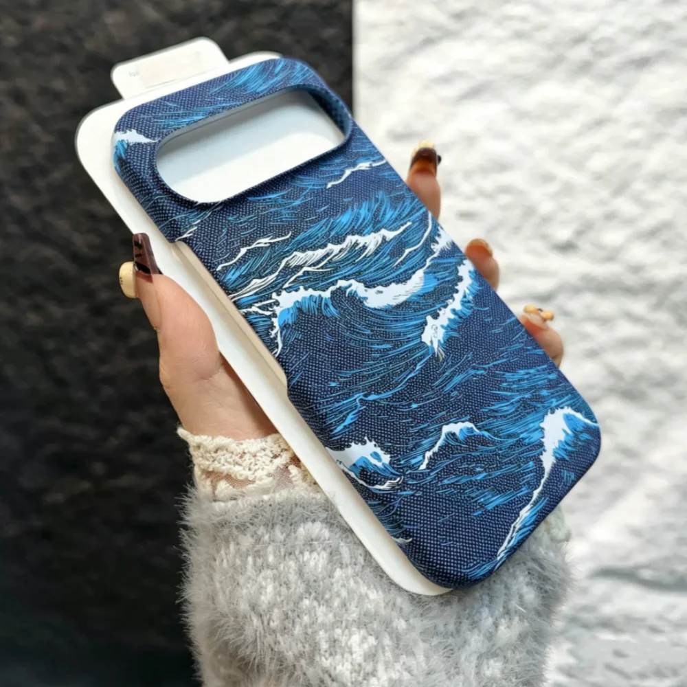 Slim Carbon Fiber Texture Matte Frameless Phone Case with MagSafe Compatibility