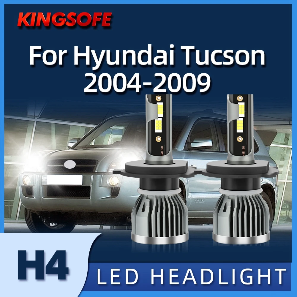 

KIONGSOFE 2PCS Led Car Headlight H4 Bulbs Auto Lamp 45000LM Super Bright 6000K For Hyundai Tucson 2004 2005 2006 2007 2008 2009