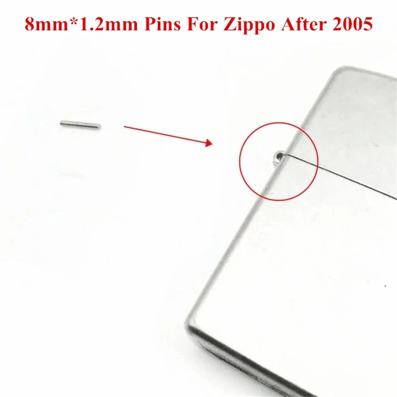 100pcs/Lot 8mm & 9mm Stainless Steel Replacement Hinge Pins For Zippo Kerosene Lighter Out Case Link Repair Accessory Wholesale 5