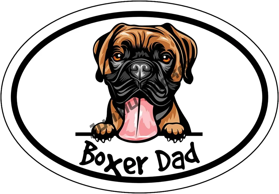 Autocollant Voiture Boxer Chien – 22 Cm – Réfléchissant Et Imperméable – Décoration Drôle Pour Pare-chocs