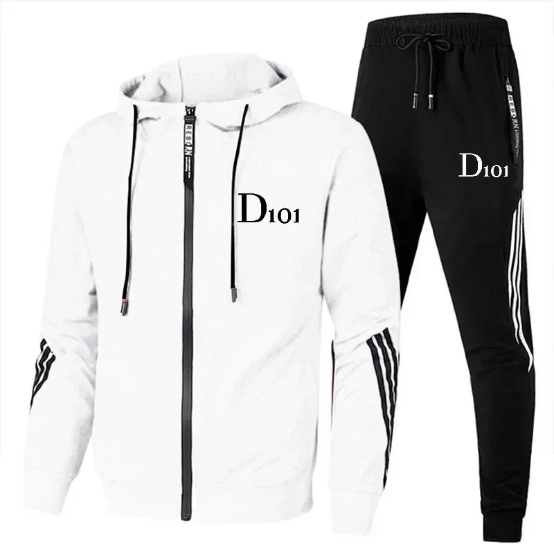 thumbnail image 1 of Conjunto de ropa deportiva sencilla para hombre, chaqueta con cremallera, Sudadera con capucha para correr, chándal para hombre, traje deportivo de otoño e invierno, alta calidad, nueva moda, 1 of 4