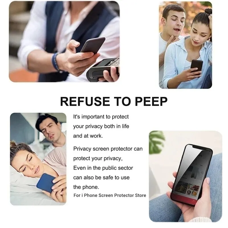 Premium Anti-Spy Full Cover Privacy Tempered Glass Screen Protector (4-Pack)