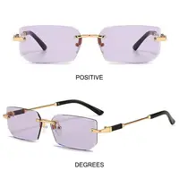 UV400 Rimless Rectangle Sunglasses Fashion Y2K Frameless Sun Glasses Shades for Women & Men - Image 2